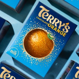 Terry's Chocolate Orange box with classic orange and blue design